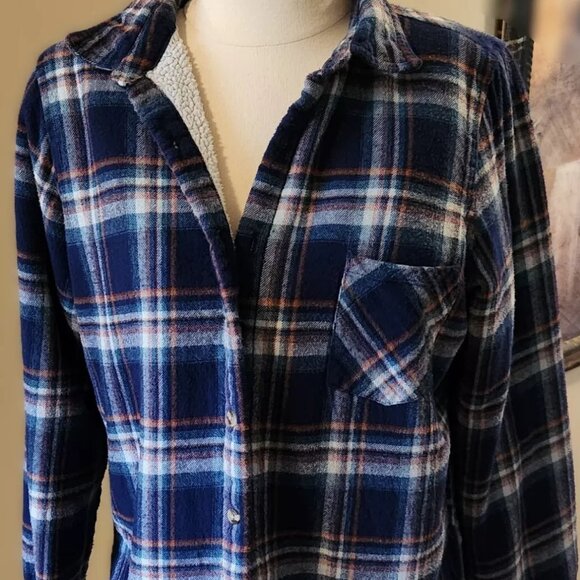 U2B, women's, Shirt Jacket, Lined with poly fleece, Large, Blue & Red Plaid, L - Picture 1 of 7